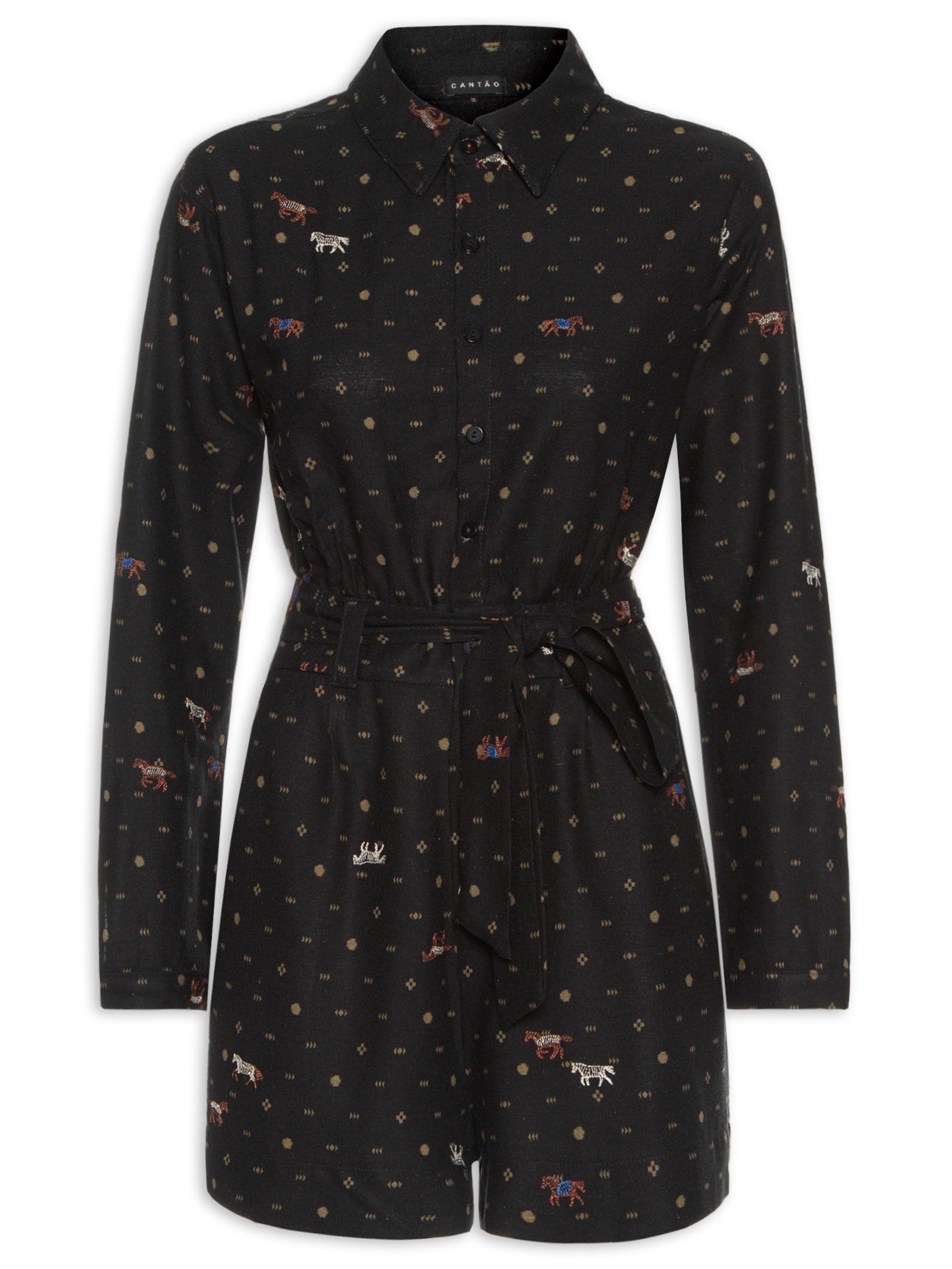 Casaqueto Feminino Estampa Listra - Preto