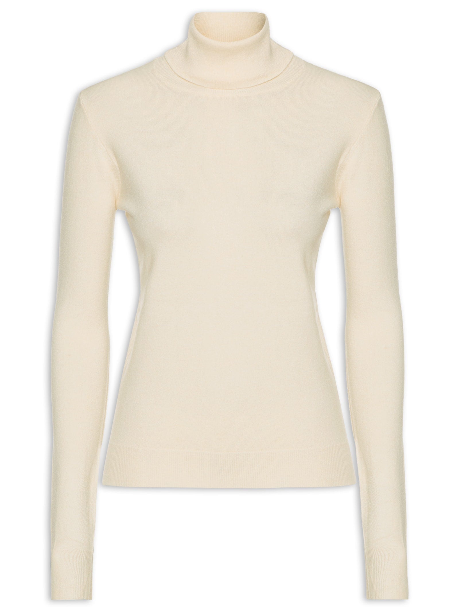 Blusa Feminina Manga Longa em Tricot com Cashmere - Off White