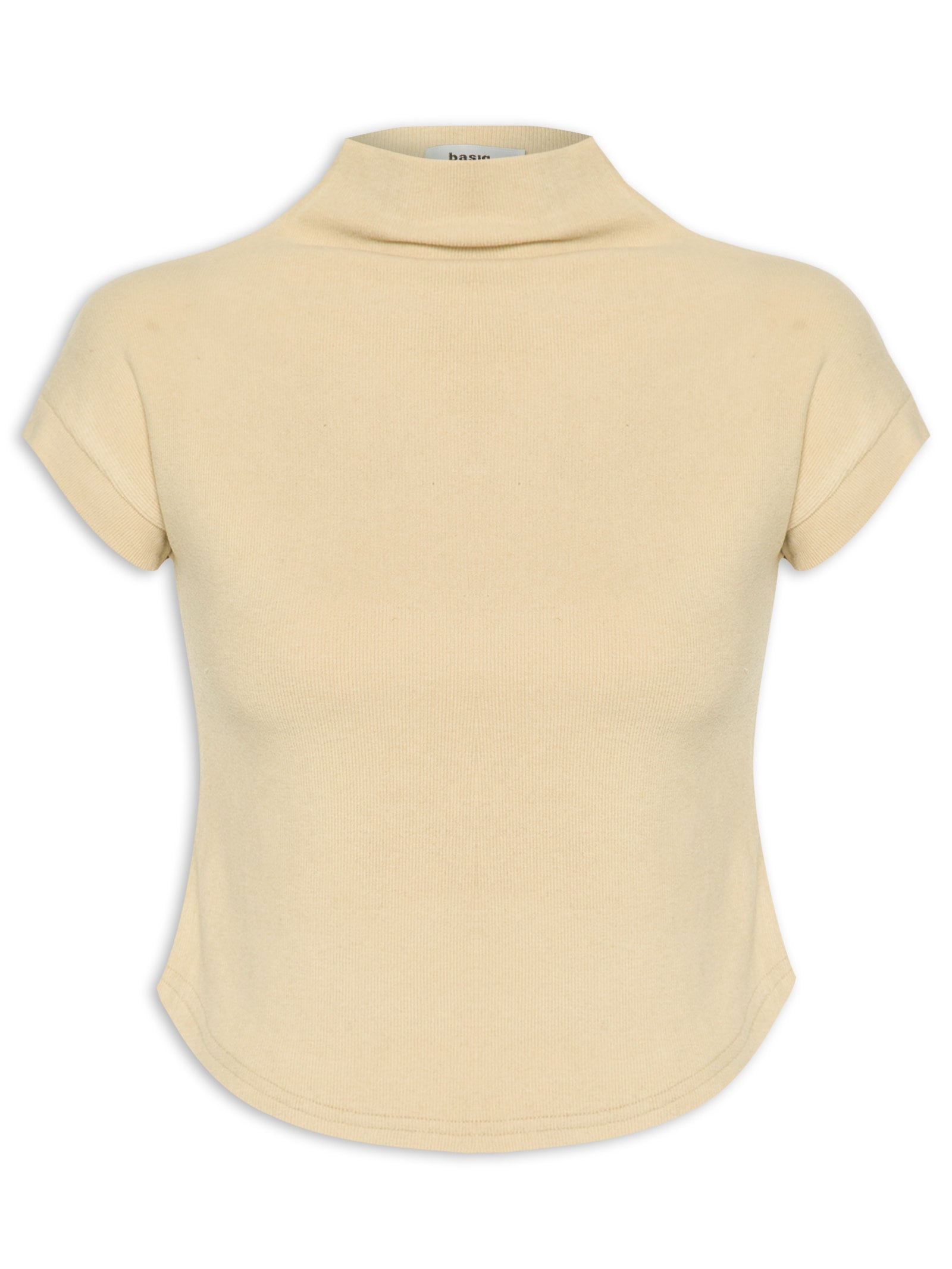 Blusa Feminina Gola Alta Barra Mullet - Branco