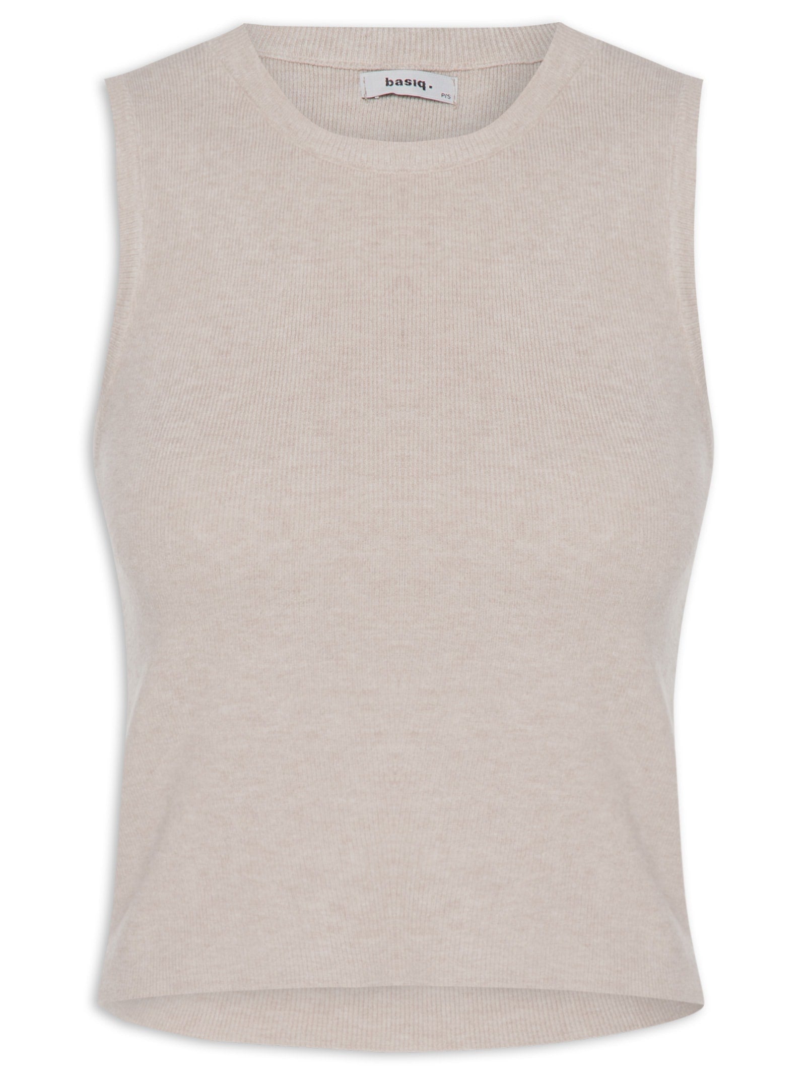 Blusa Feminina Tricot Básica Decote V Manga Longa - Bege