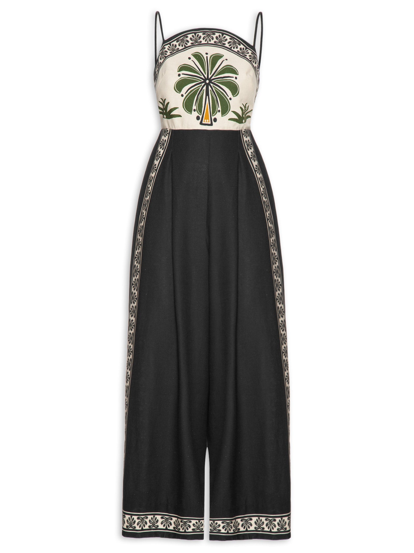 Macacão Feminino Pregas Pantalona - Off White