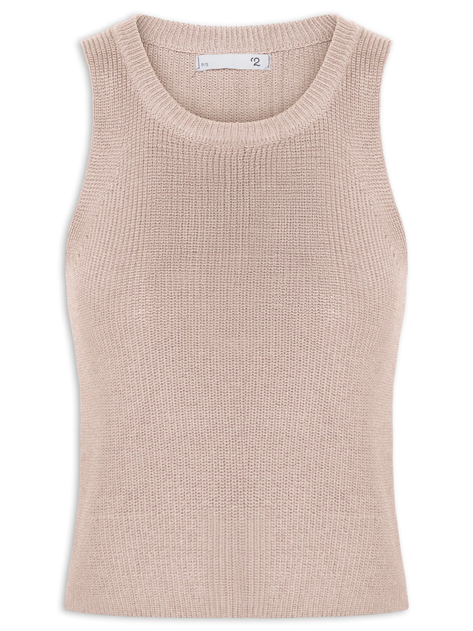 Blusa Feminina Regata Alcinha Tricot - Bege