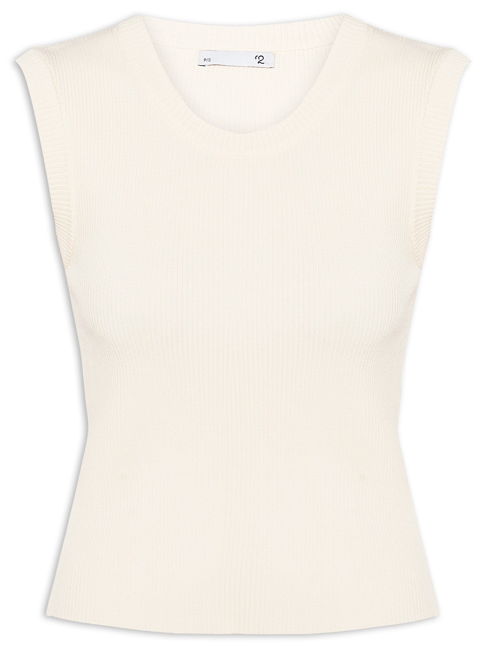 Blusa Feminina Cropped Gola Alta Tricot Color - Bege