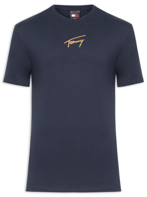 Camiseta Masculina Gold Signature Regular Fit Em Algodão - Azul