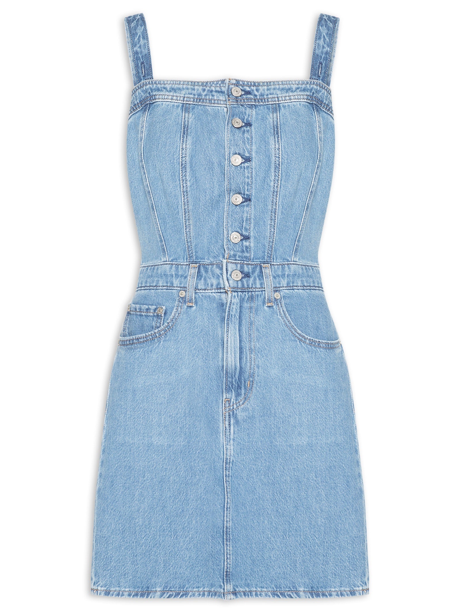 Vestido Iconic Button Thru Dress - Off White