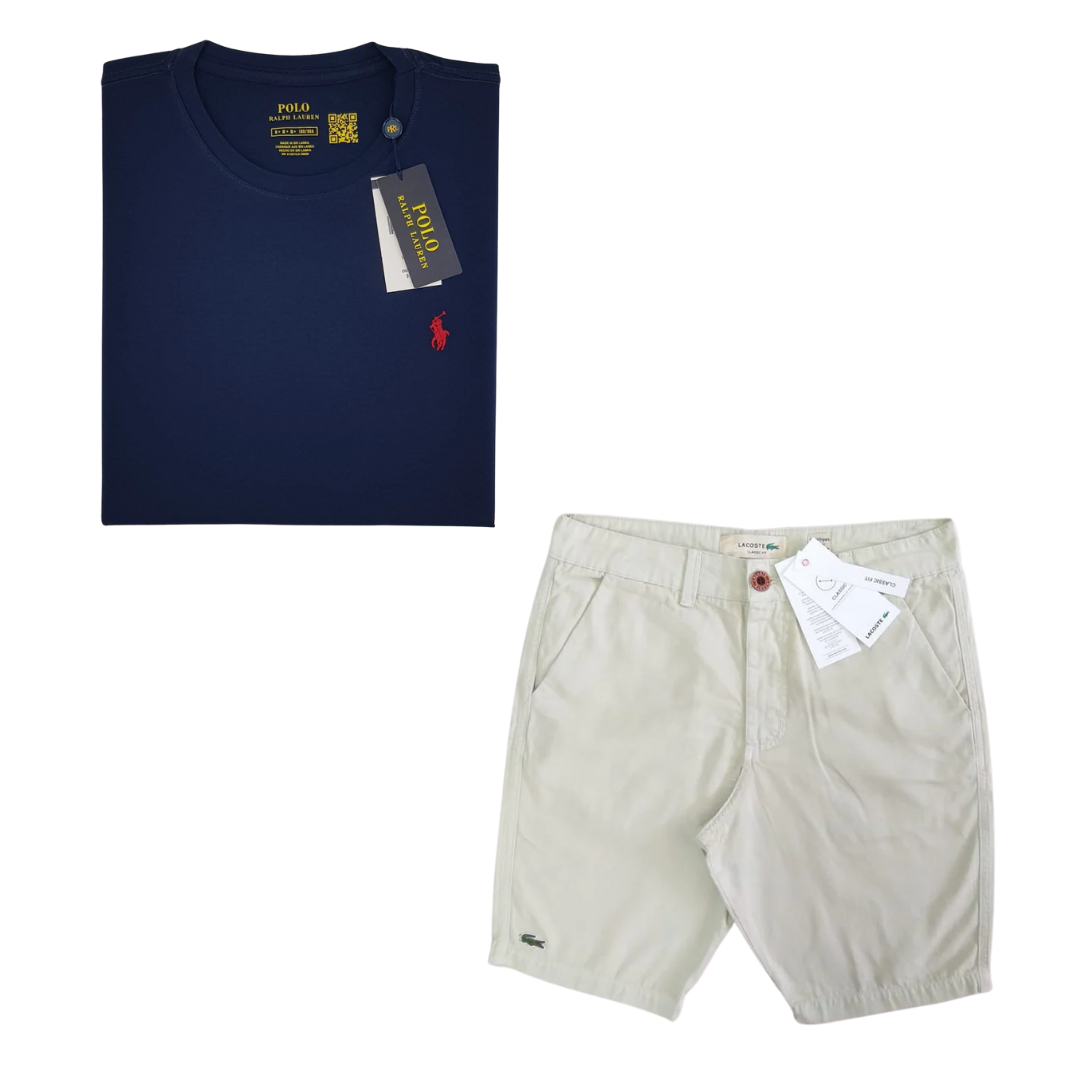 Combo Polo Ralph Lauren + Bermuda Lacoste – Estilo Clássico
