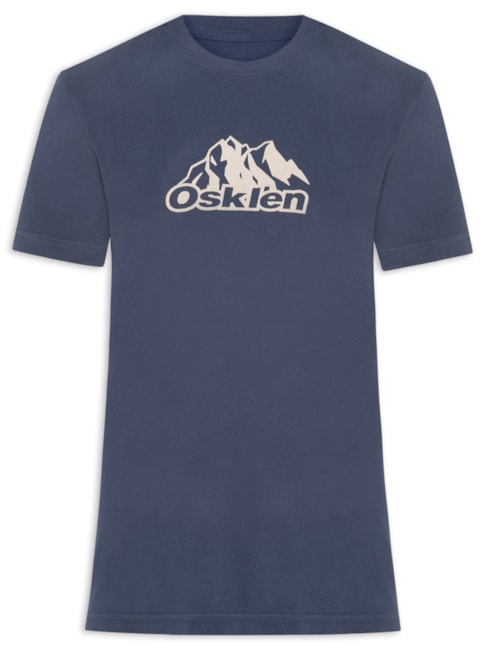 Camiseta Masculina Manga Curta Double Face Montain - Azul