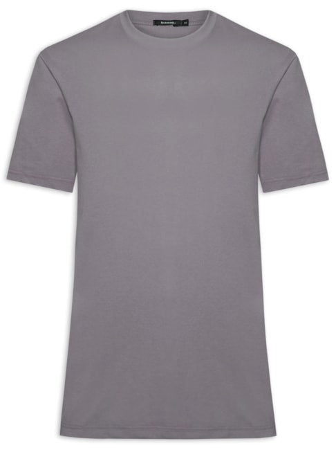Camiseta Masculina Básica Algodão Premium - Cinza
