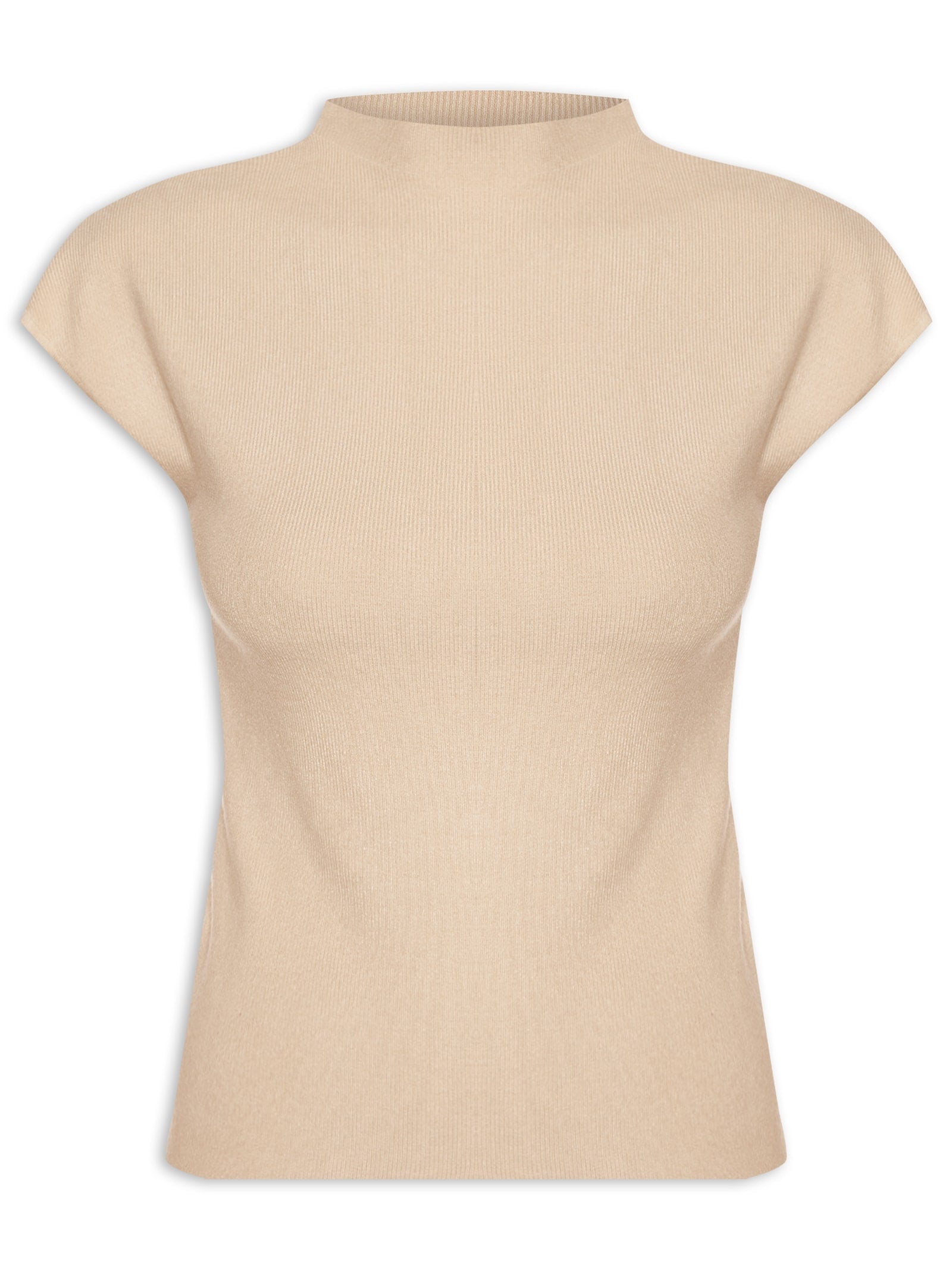 Blusa Feminina Manga Japonesa Em Tricot - Bege