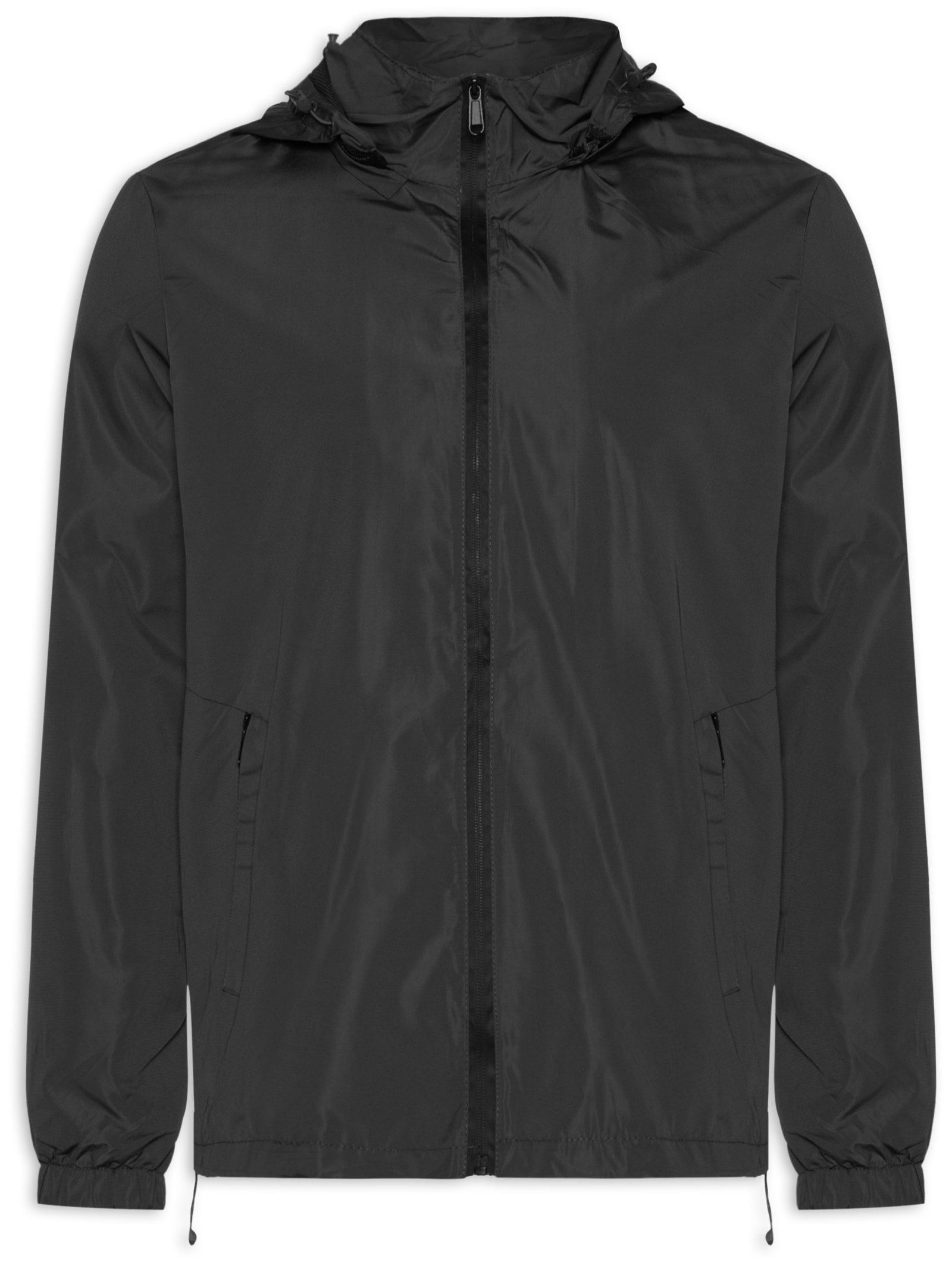 Jaqueta Masculina Corta Vento Capuz Removível - Preto