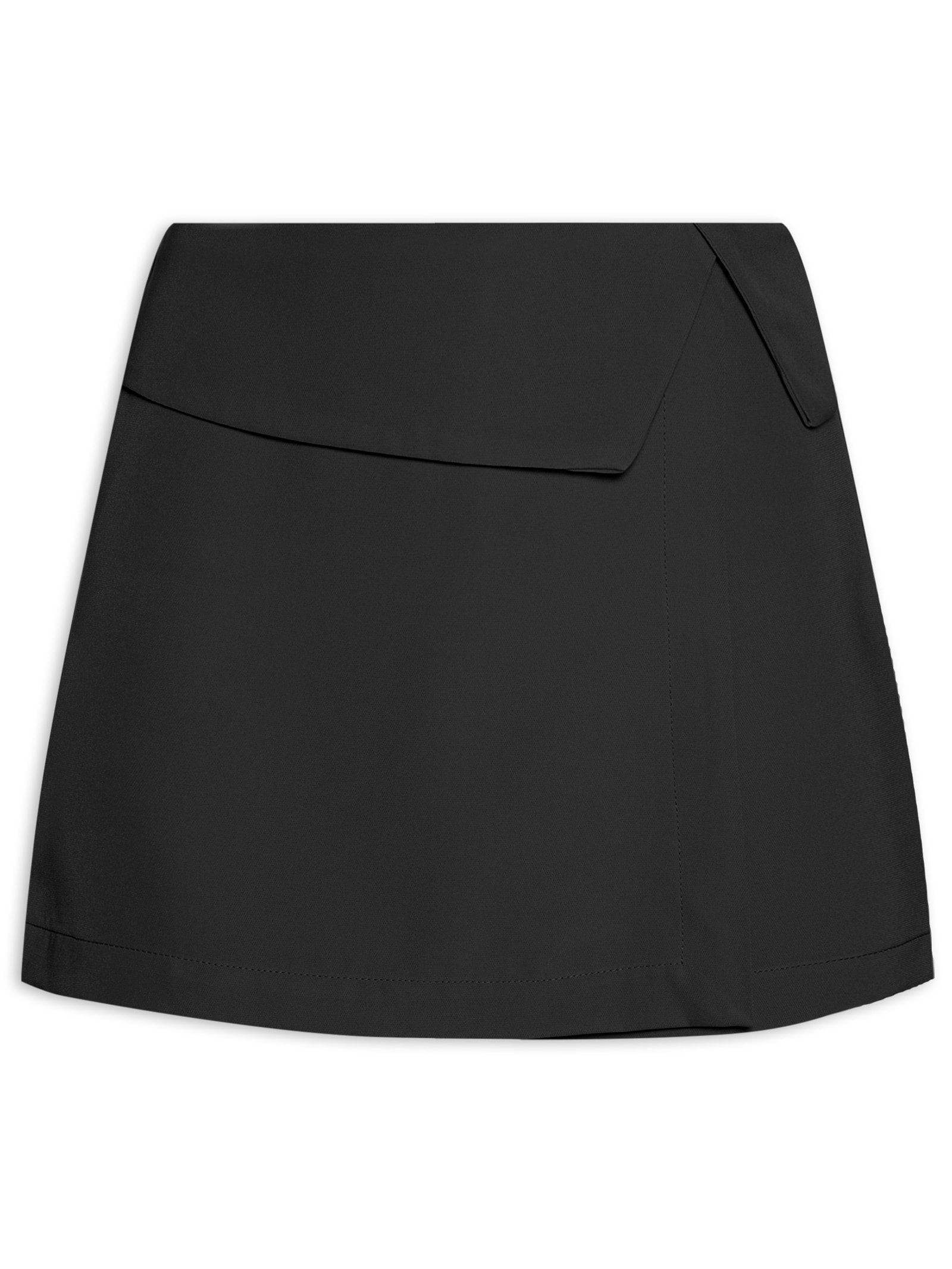 Short Feminino Saia Alfa De Crepe Nero - Preto