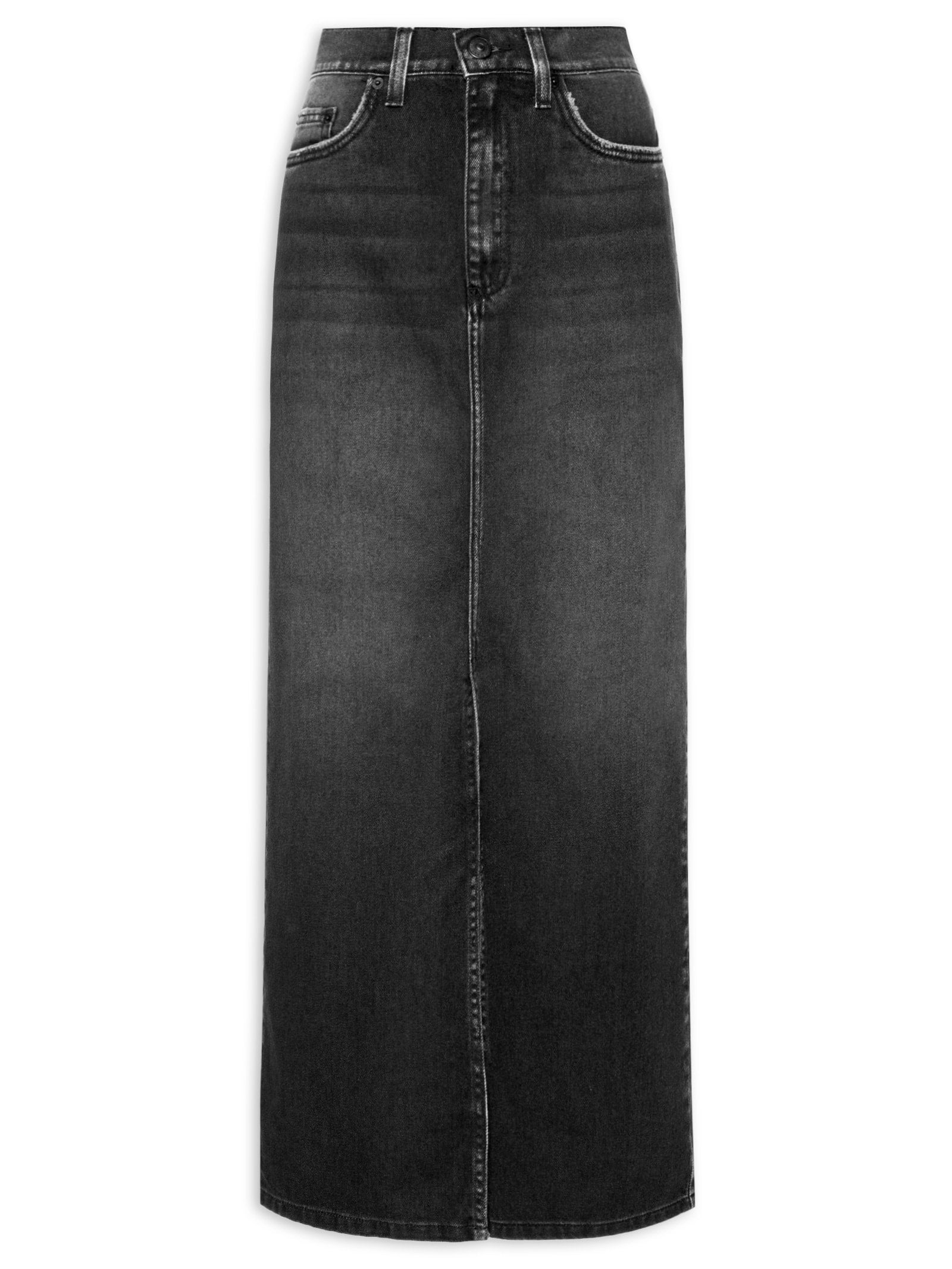 Conjunto Feminino Blusa Sem Manga e Saia Midi Em Tricot - Preto