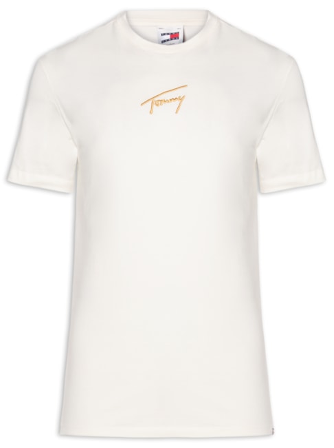 Camiseta Masculina Gold Signature Regular Fit Em Algodão - Off White