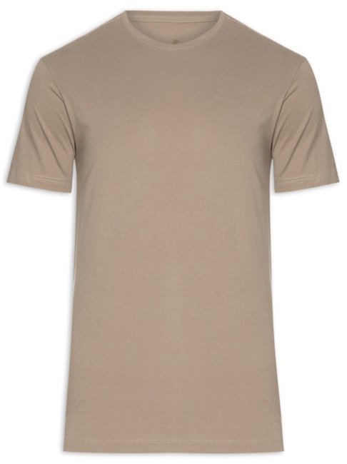 Camiseta Masculina Básica Em Algodão - Bege 