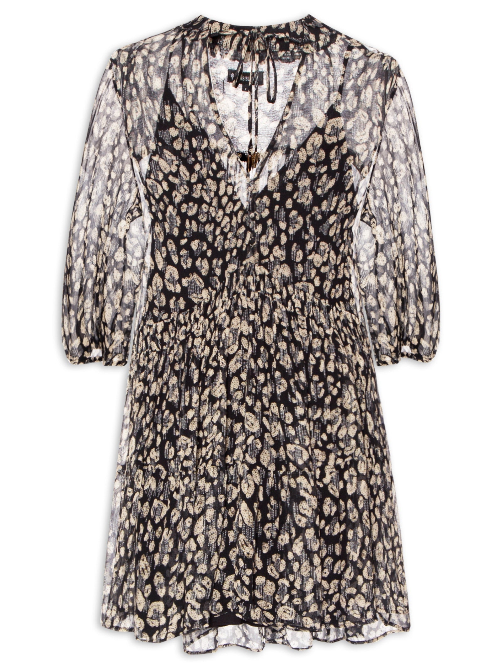 Vestido Longo Detalhado Estampa Savage Animal - Animal Print