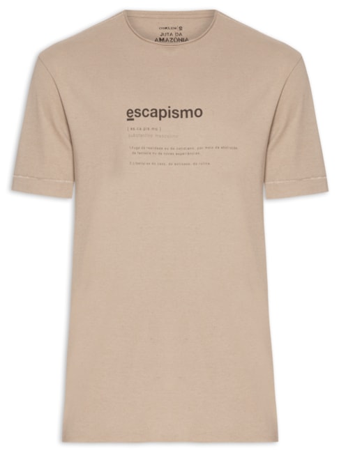 Camiseta Masculina Manga Curta Juta Escapismo - Bege