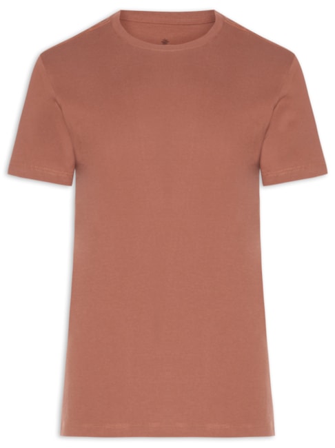 Camiseta Masculina Básica Em Algodão - Marrom