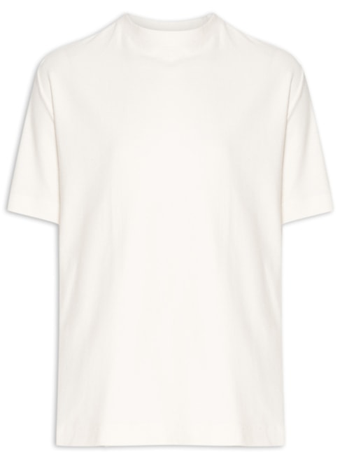 Camiseta Masculina Over Canelado Light Manga Curta - Off White