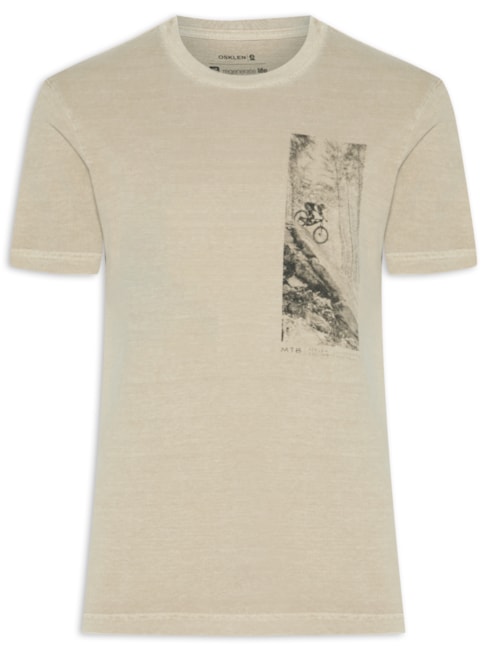 Camiseta Masculina Manga Curta Stone MTB - Bege