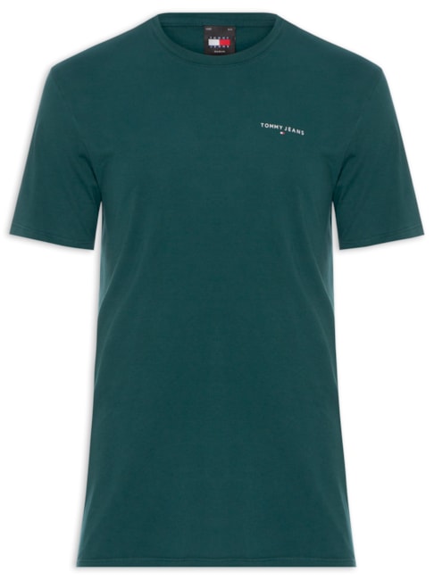 Camiseta Básica Masculina Linear Logo Regular Fit Em Algodão - Verde