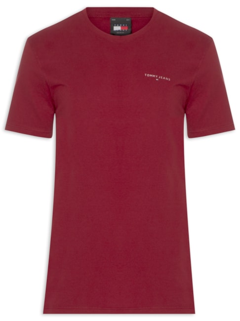 Camiseta Básica Masculina Linear Logo Regular Fit Em Algodão - Vermelho