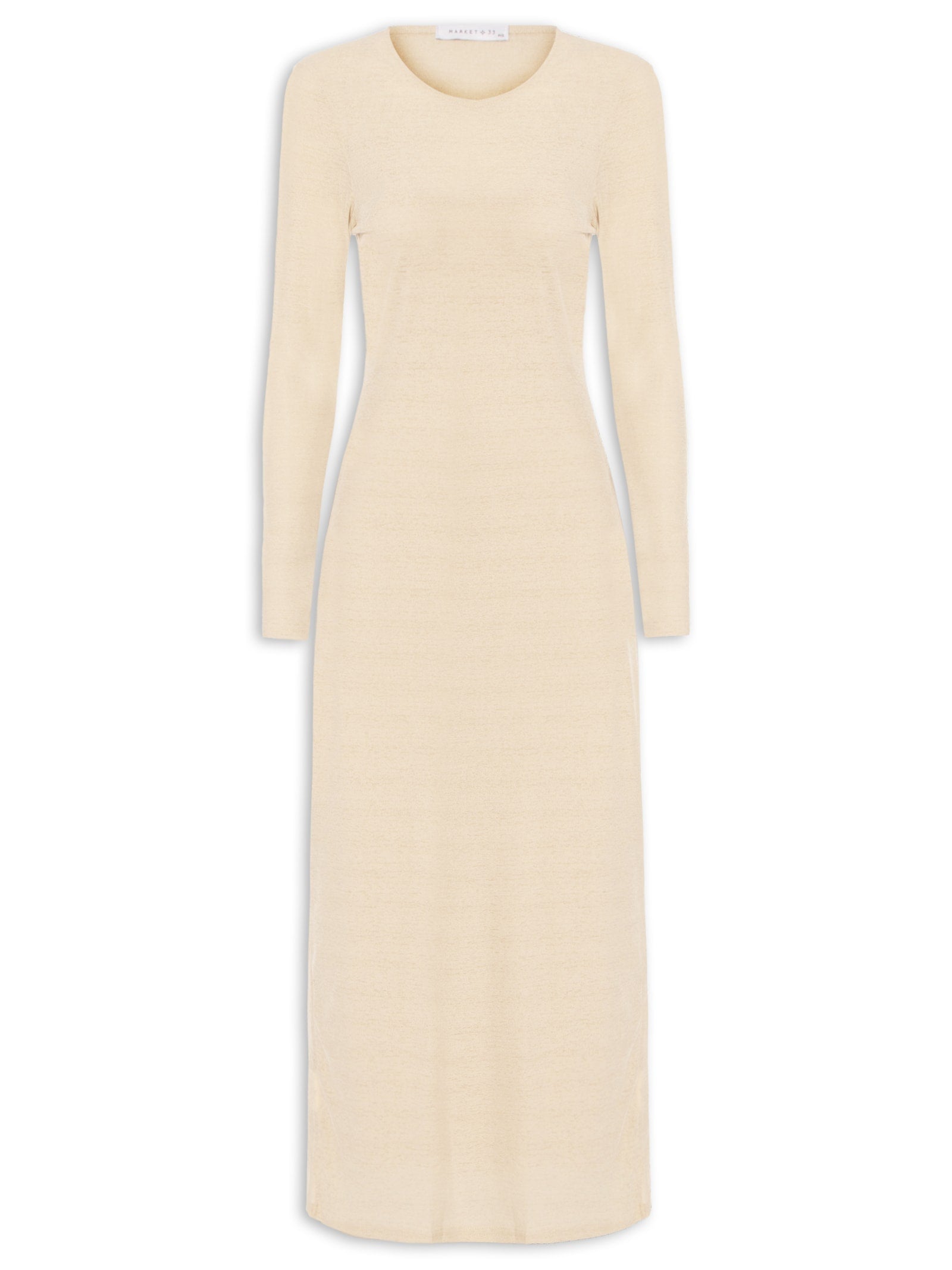 Vestido Algodão Midi 2 Em 1 - Bege