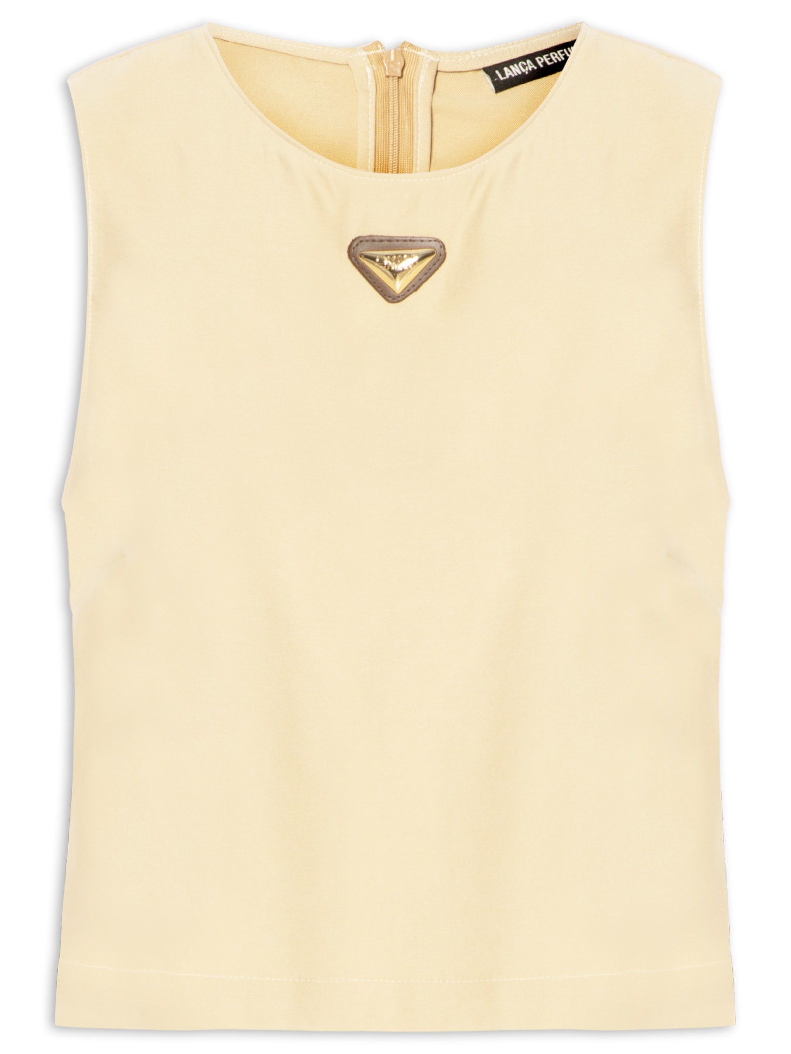 Blusa Feminina Assimétrica Sem manga - Bege