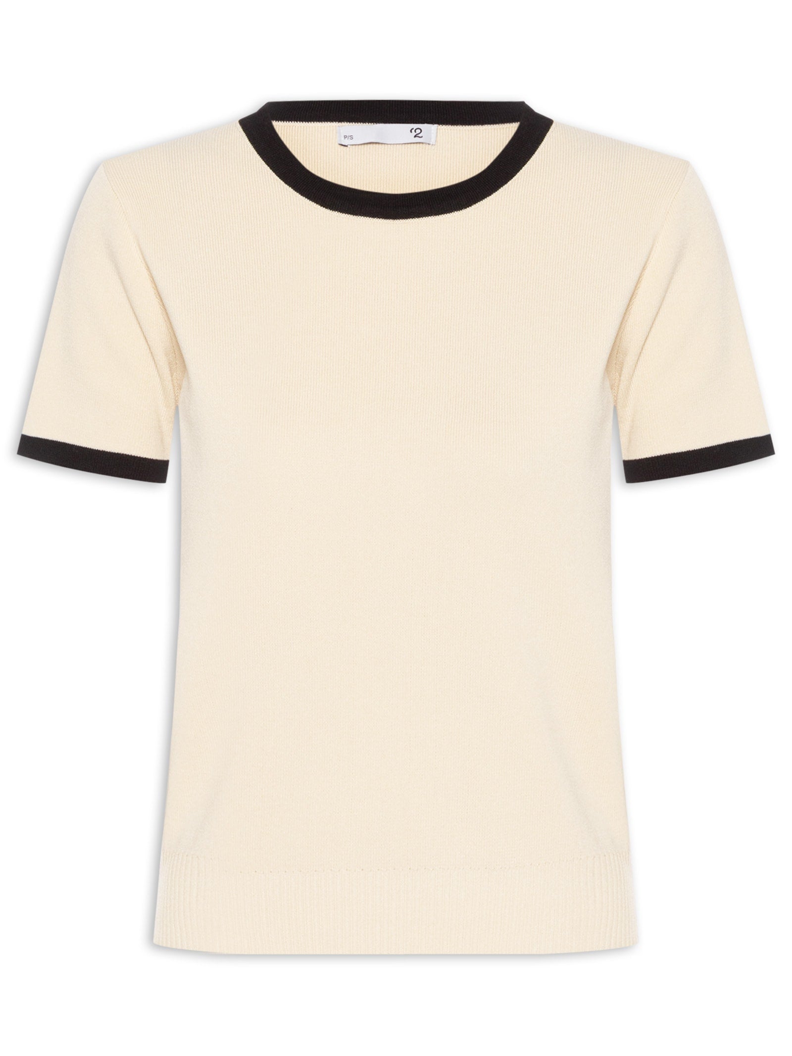 Blusa Feminina Em Tricot Gola Redonda - Bege