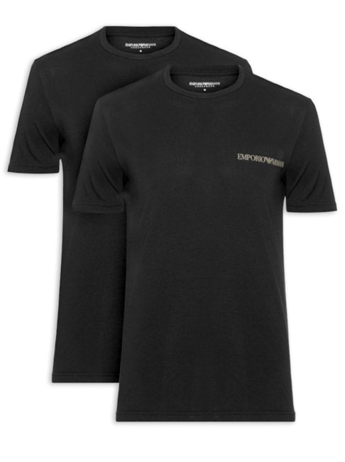 Kit De Camiseta Masculina Pack Top 2 Peças - Preto