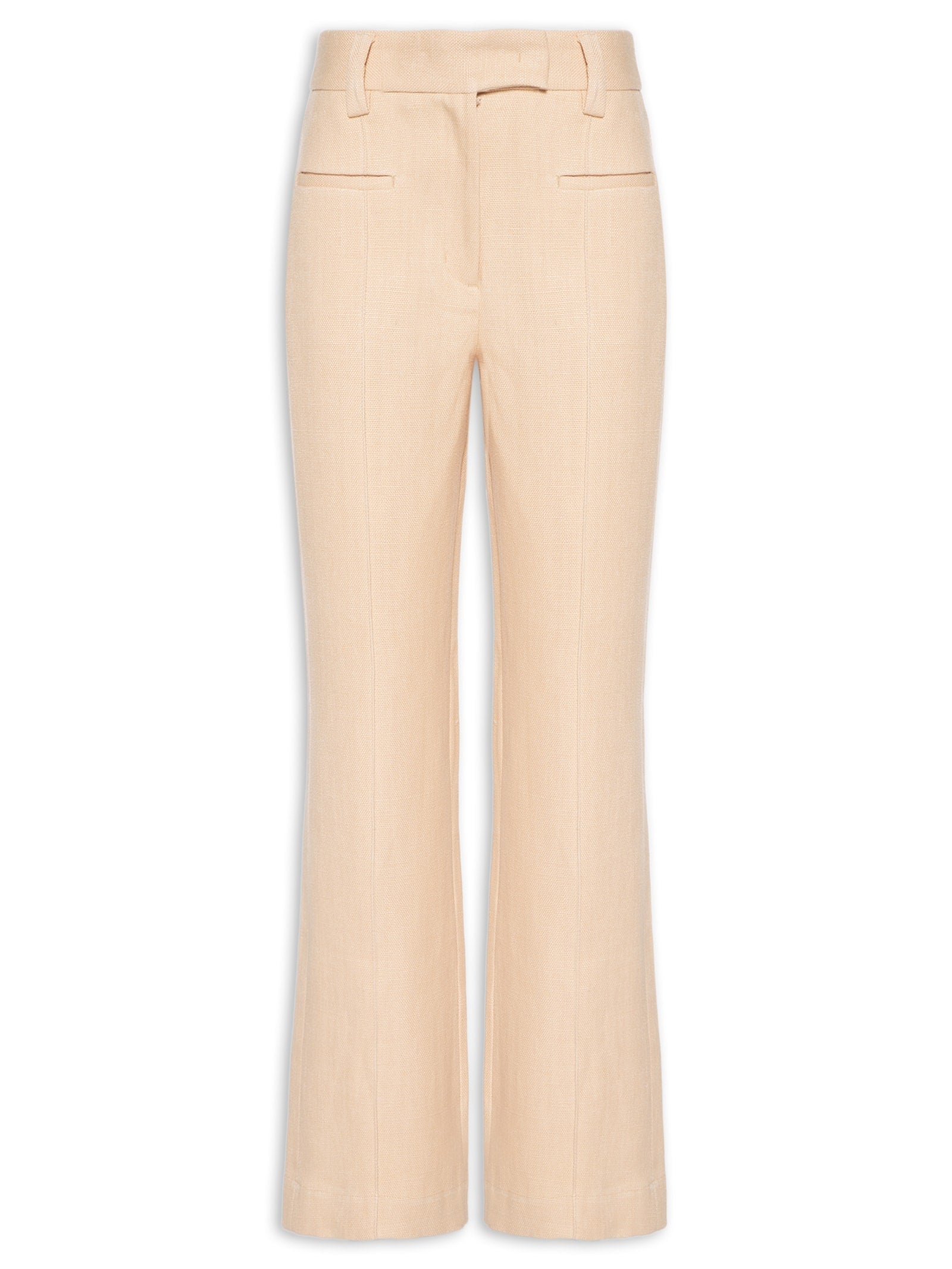 Calça Feminina Alfaiataria Linho Bolso Frontal - Verde