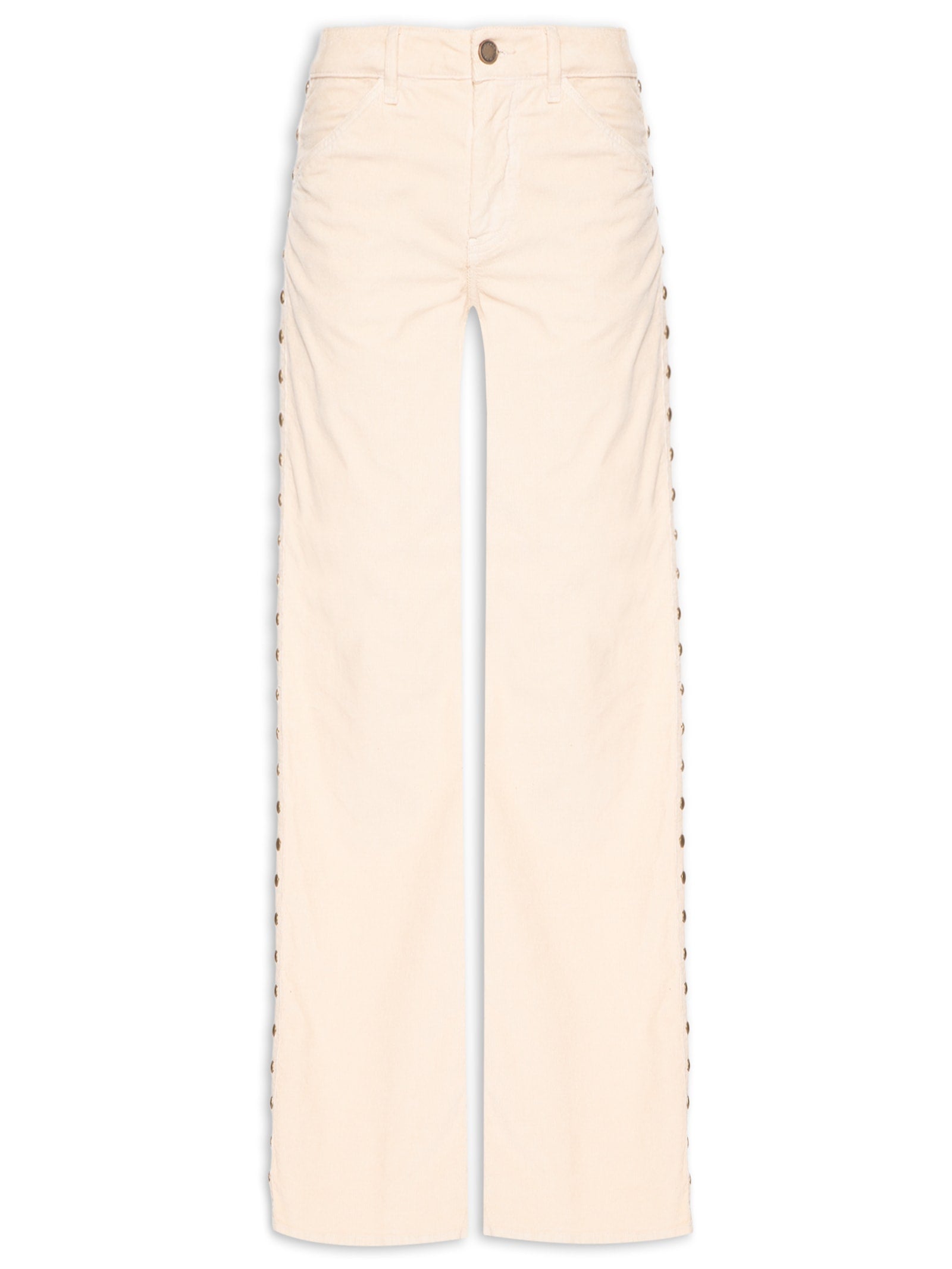 Calça Feminina Sarja Veludo Cotelê Tachas - Verde