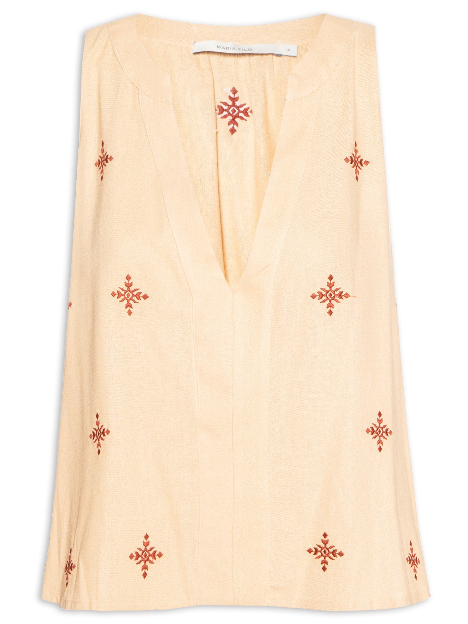 Calça Feminina Reta Bordado Kamy - Bege