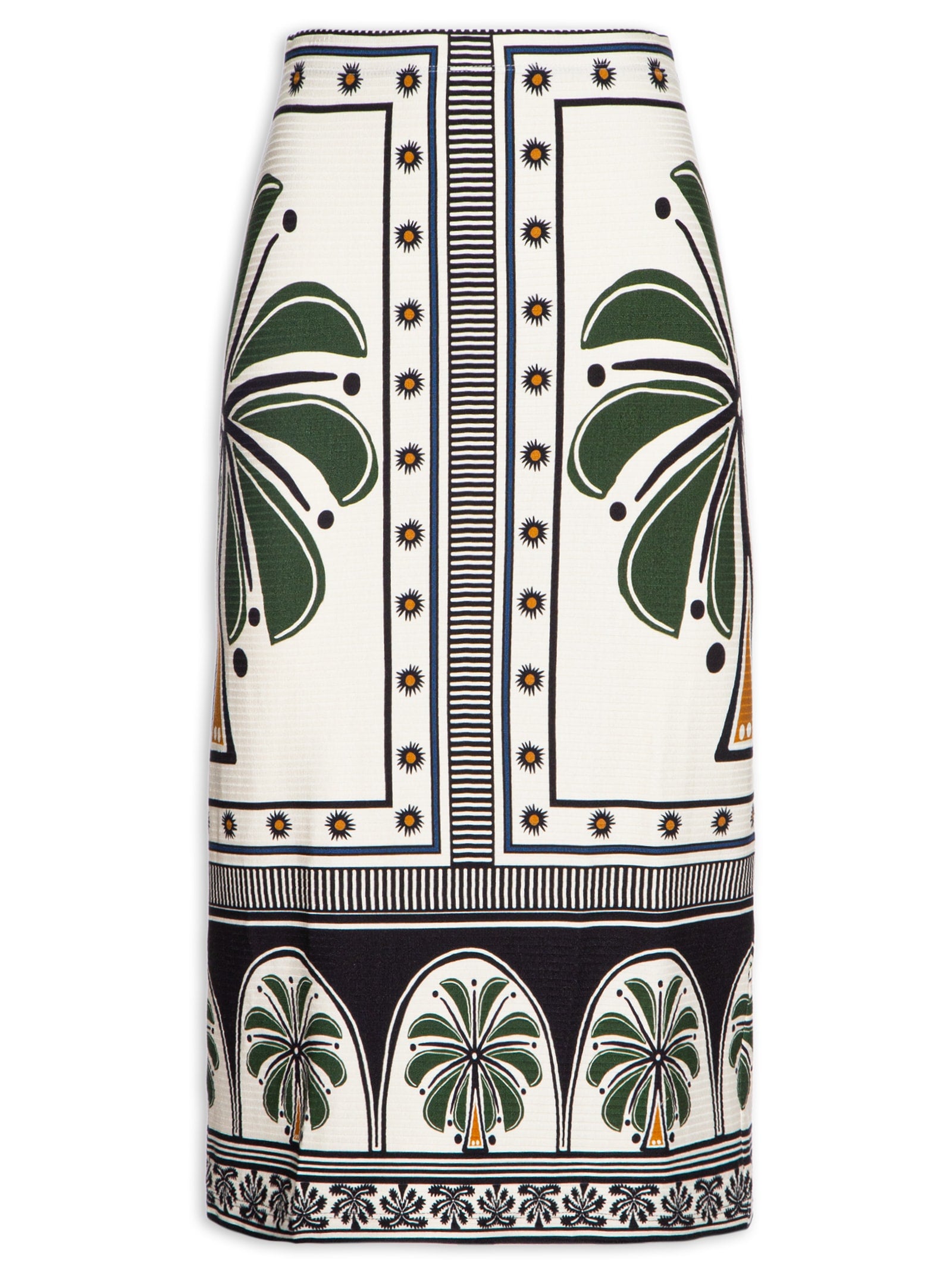 Saia Midi Jardim Tropical - Bege