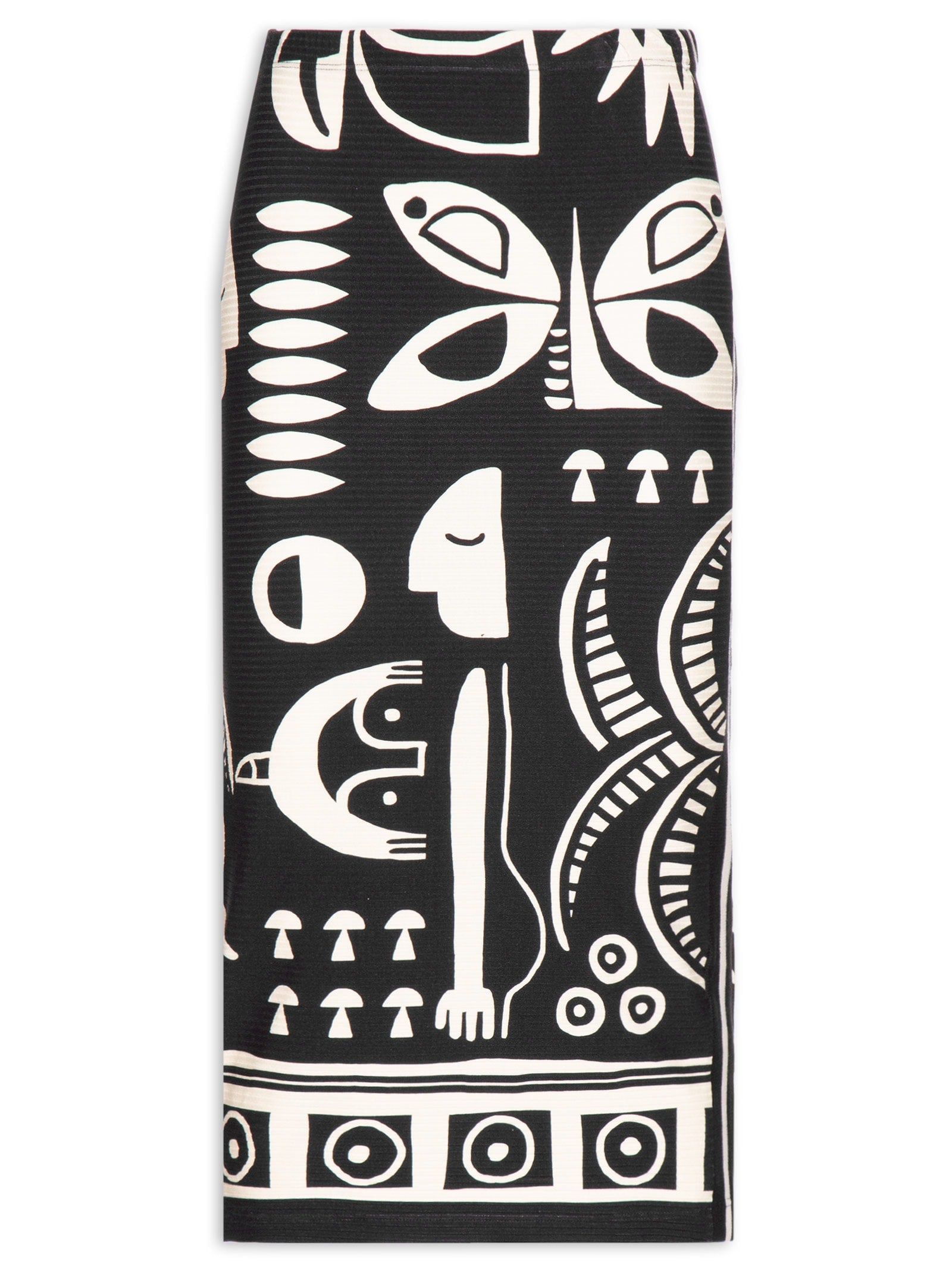 Saia Midi Lenço Pantera - Preto