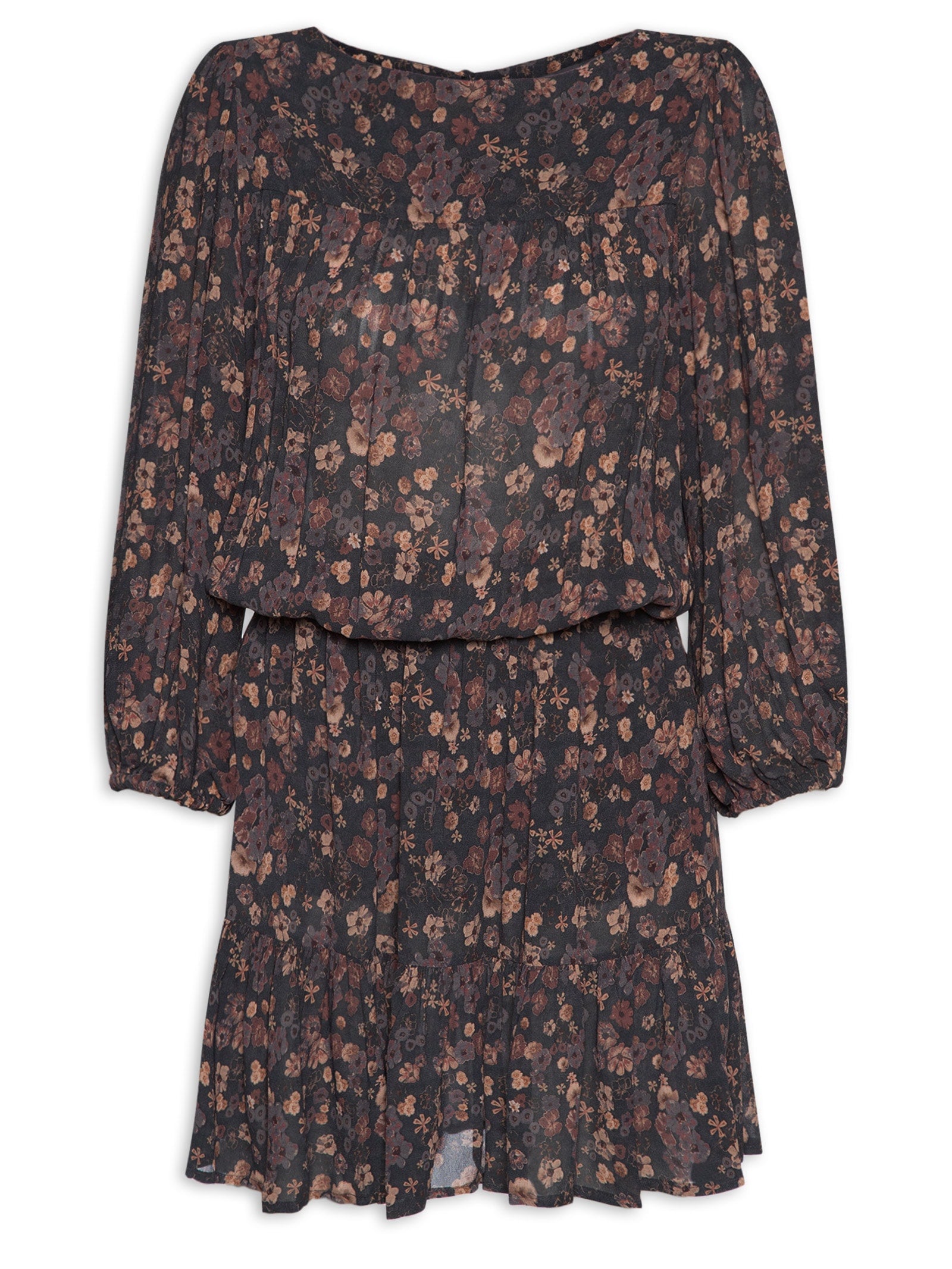 Vestido Longo Faixa Estampa Lush Mix - Cinza