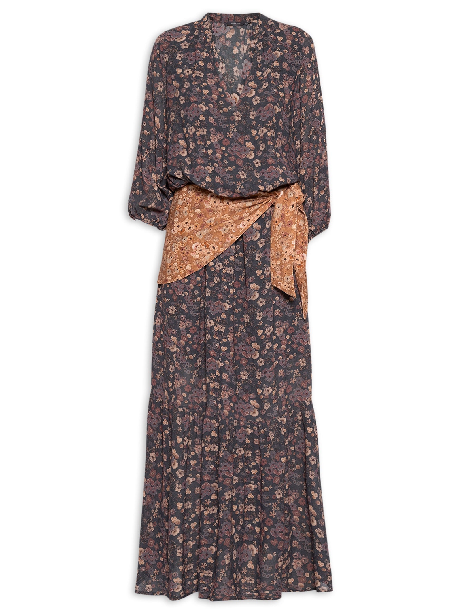 Vestido Curto Estampa Lush Mix - Cinza