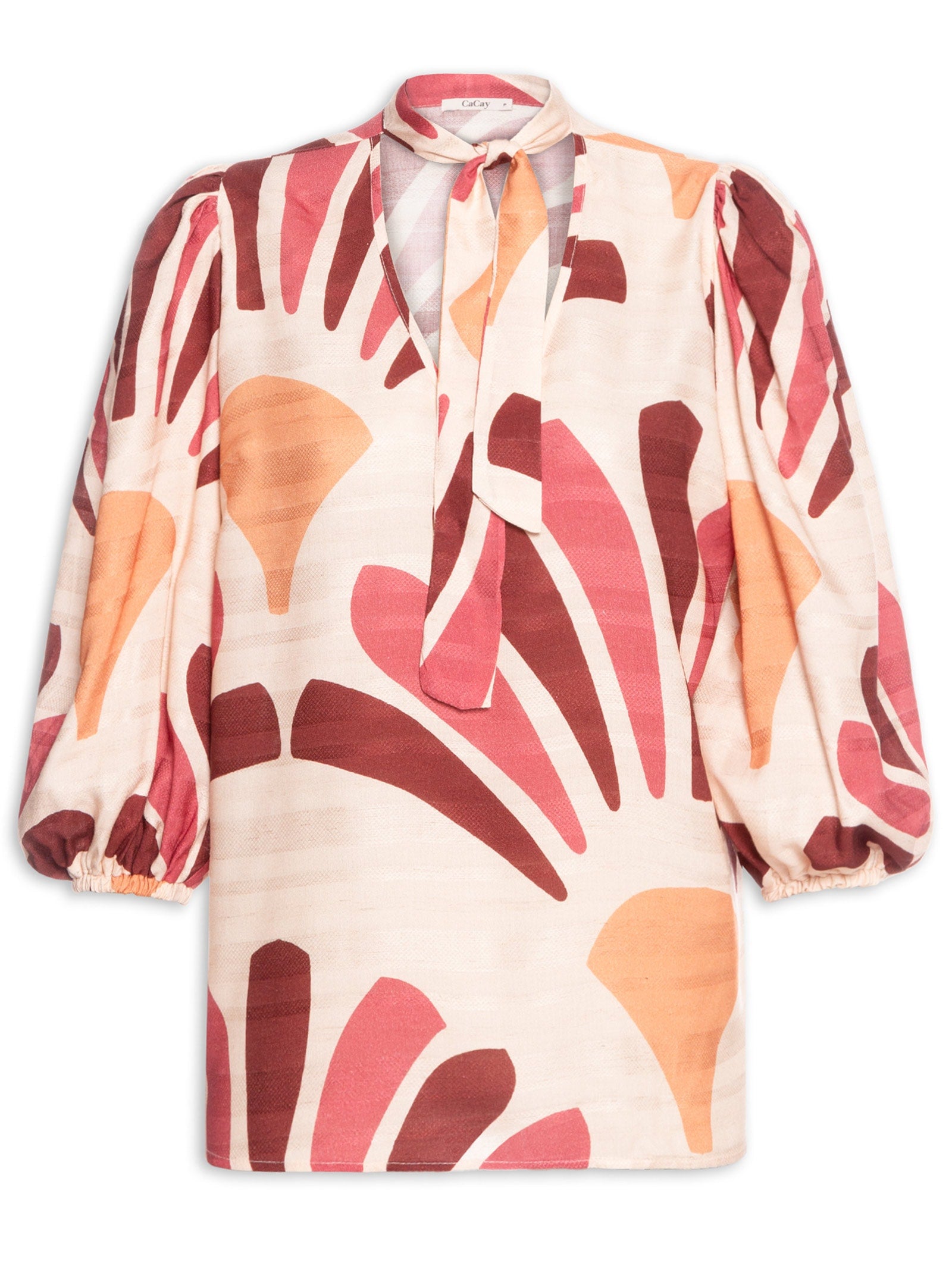 Bata Feminina Bata Manga Longa Estampa Lush Linho - Marrom