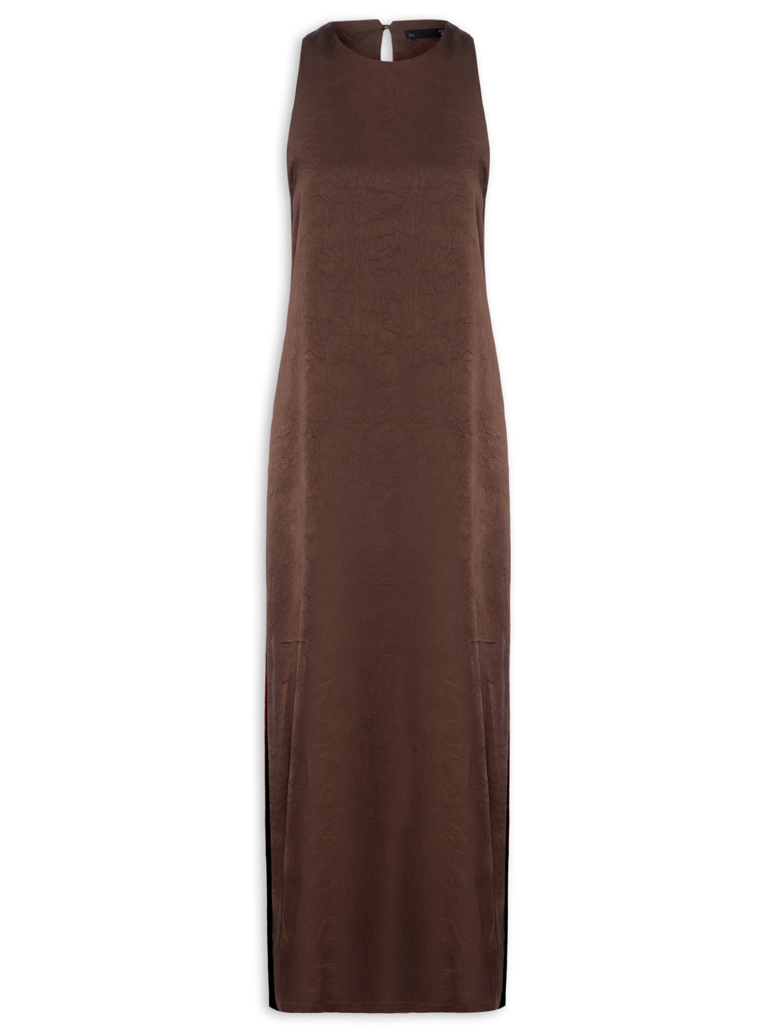 Vestido Longo Com Fenda Lateral - Preto