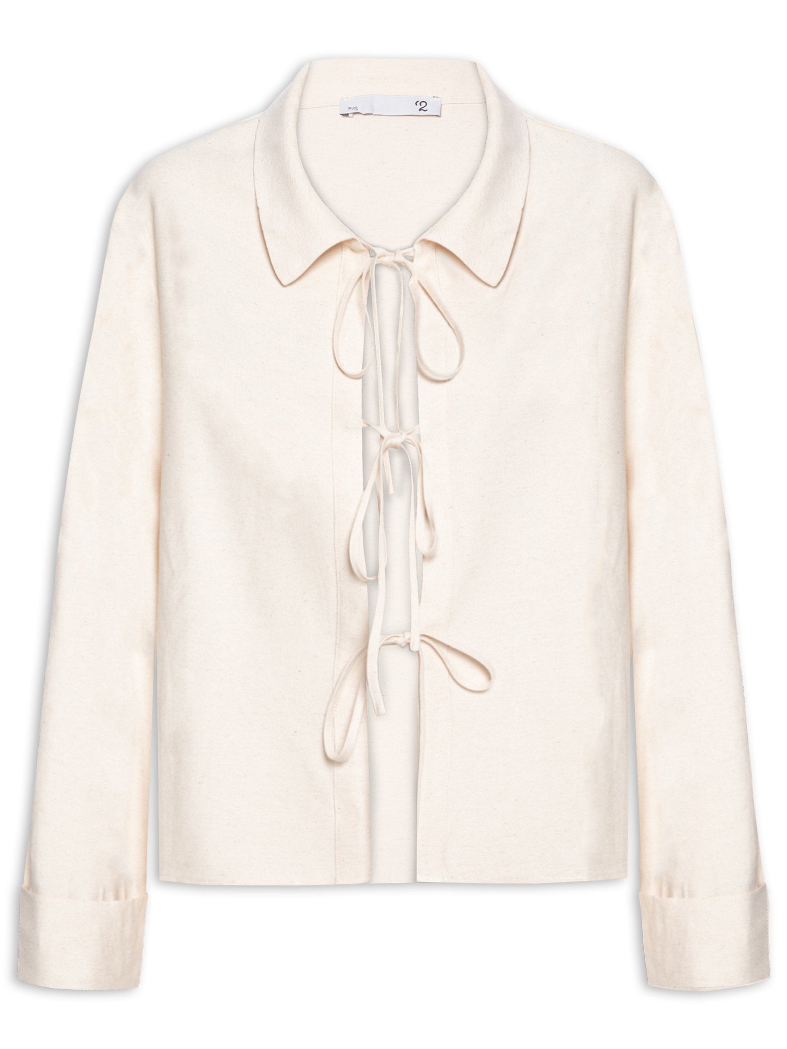 Camisa Feminina Básica com Bolso Frontal - Off White