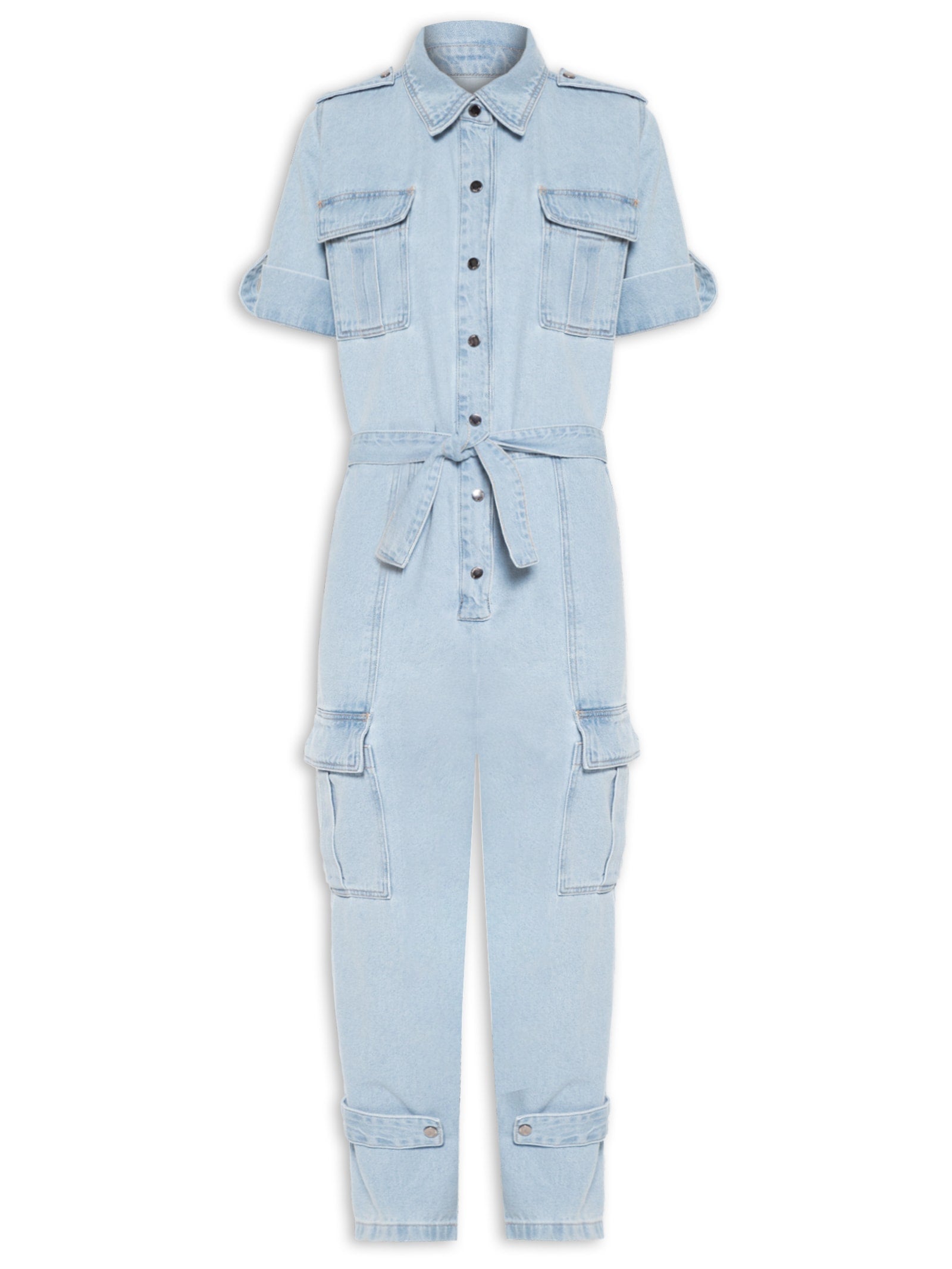 Macacão Feminino Alfaiataria Cargo - Bege