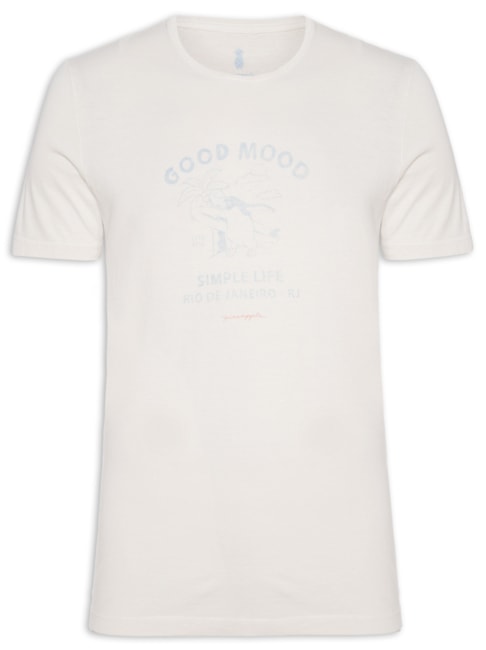 Camiseta Masculina Estampa Good Mood - Off White
