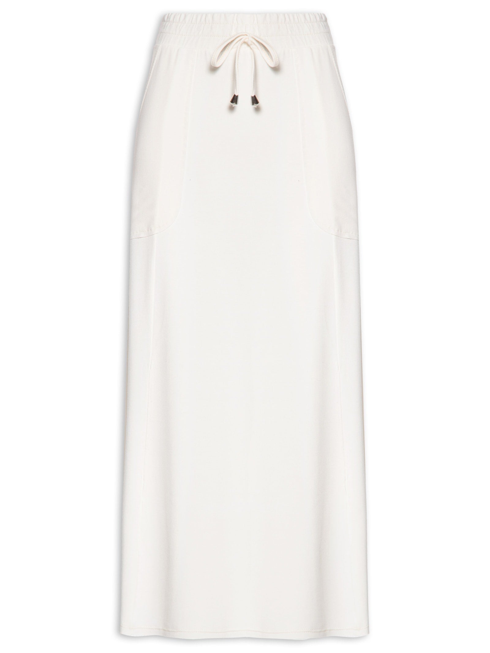 Conjunto Feminino Blusa Sem Alça E Saia Midi - Off White