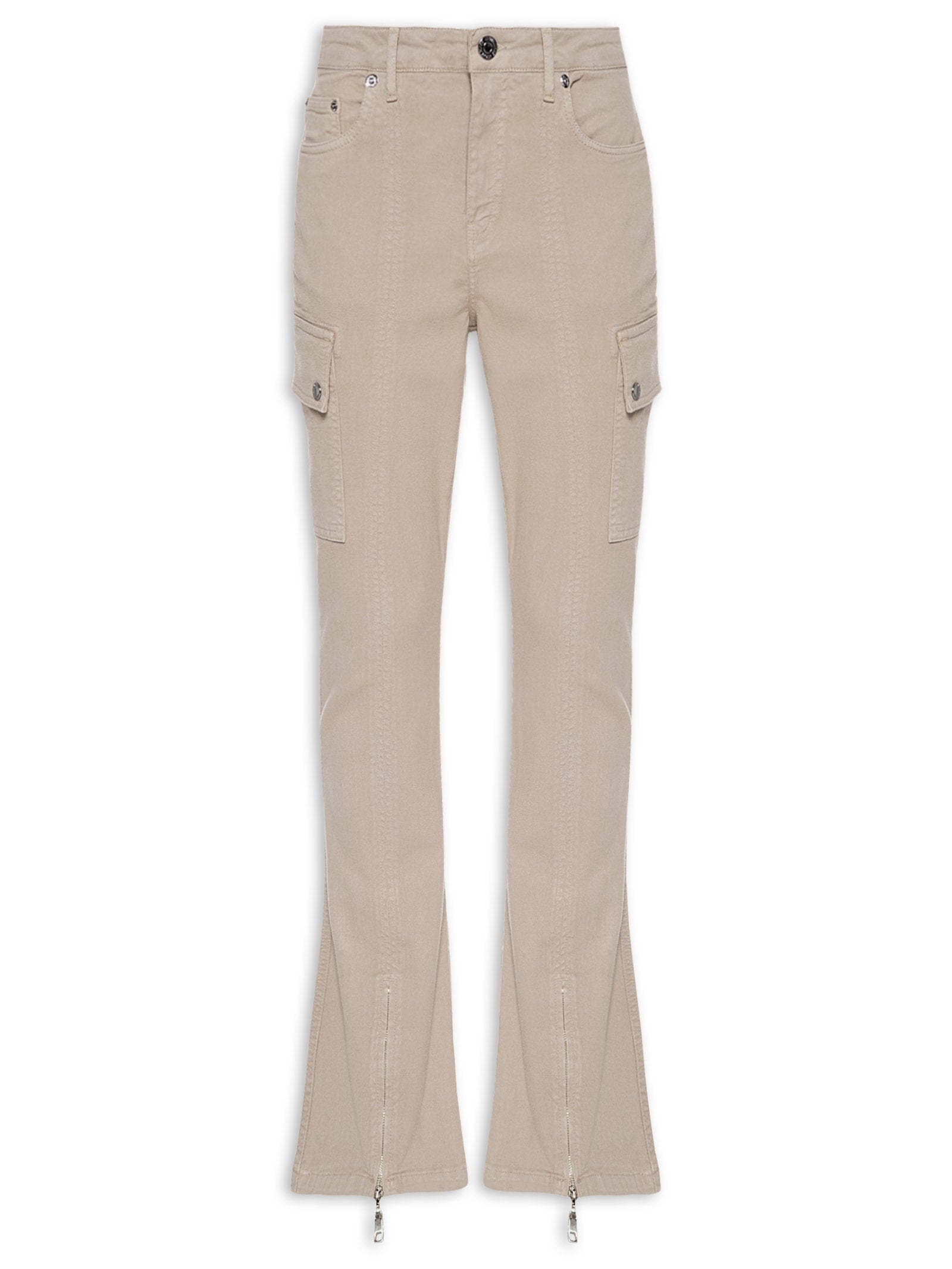 Calça Feminina Sarja Boot Basic High Fenda com Zíper - Preto