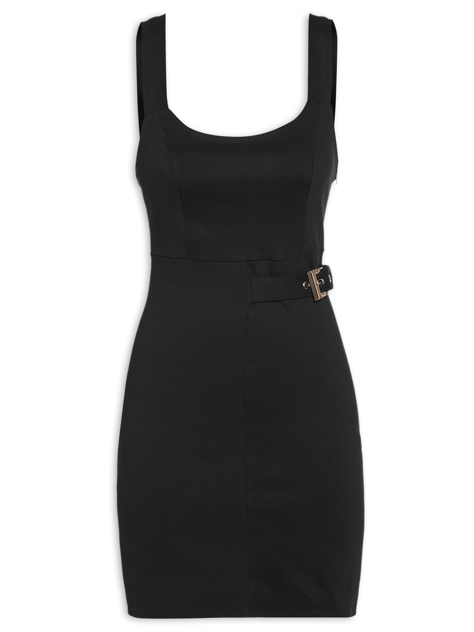 Vestido Chemise Coqueiro Curto - Preto