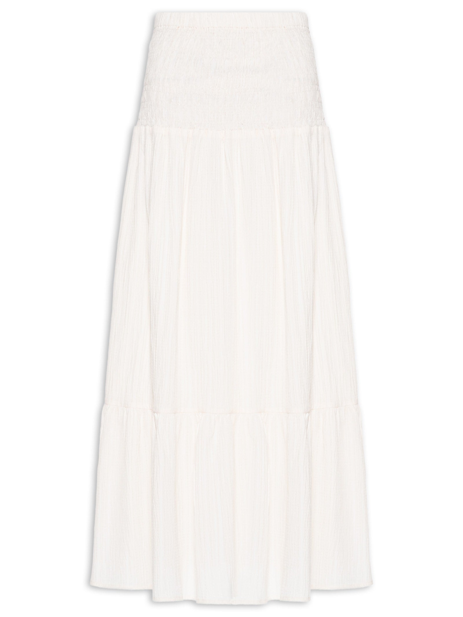 Saia Longa Cós Largo Elástico - Bege