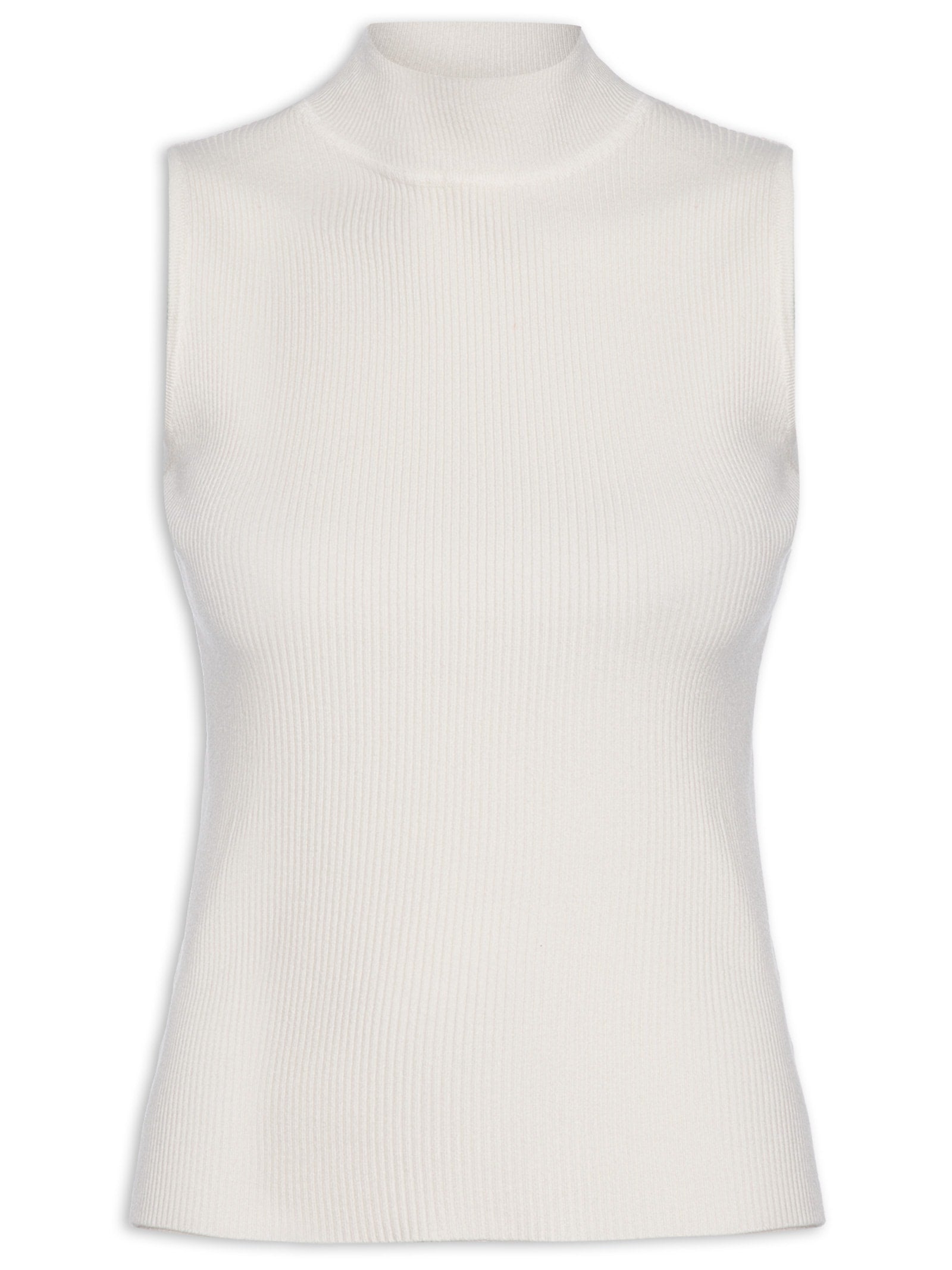 Blusa Feminina Gola Alta Em Tricot - Off White