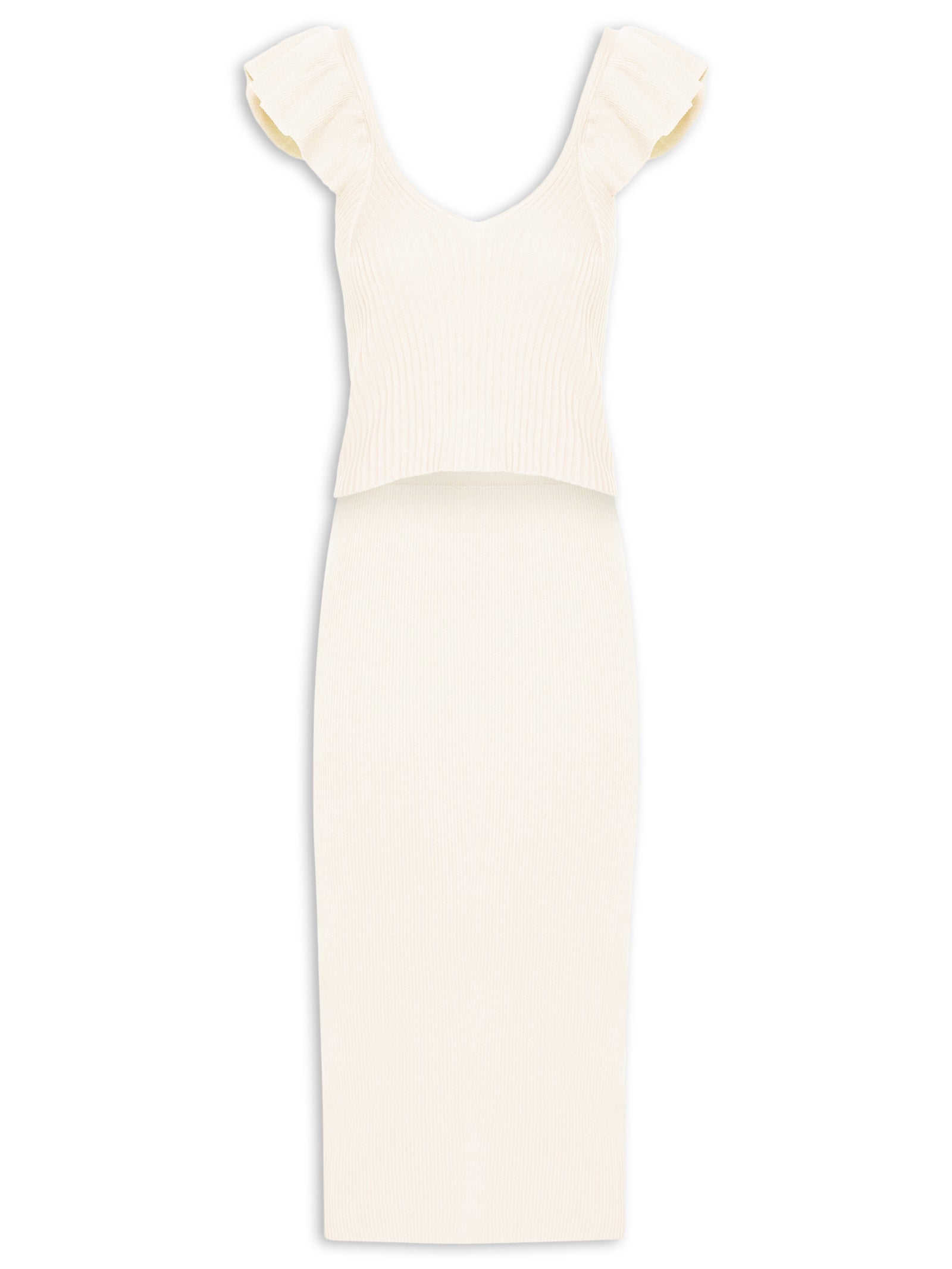 Conjunto Feminino Em Tricot - Bege