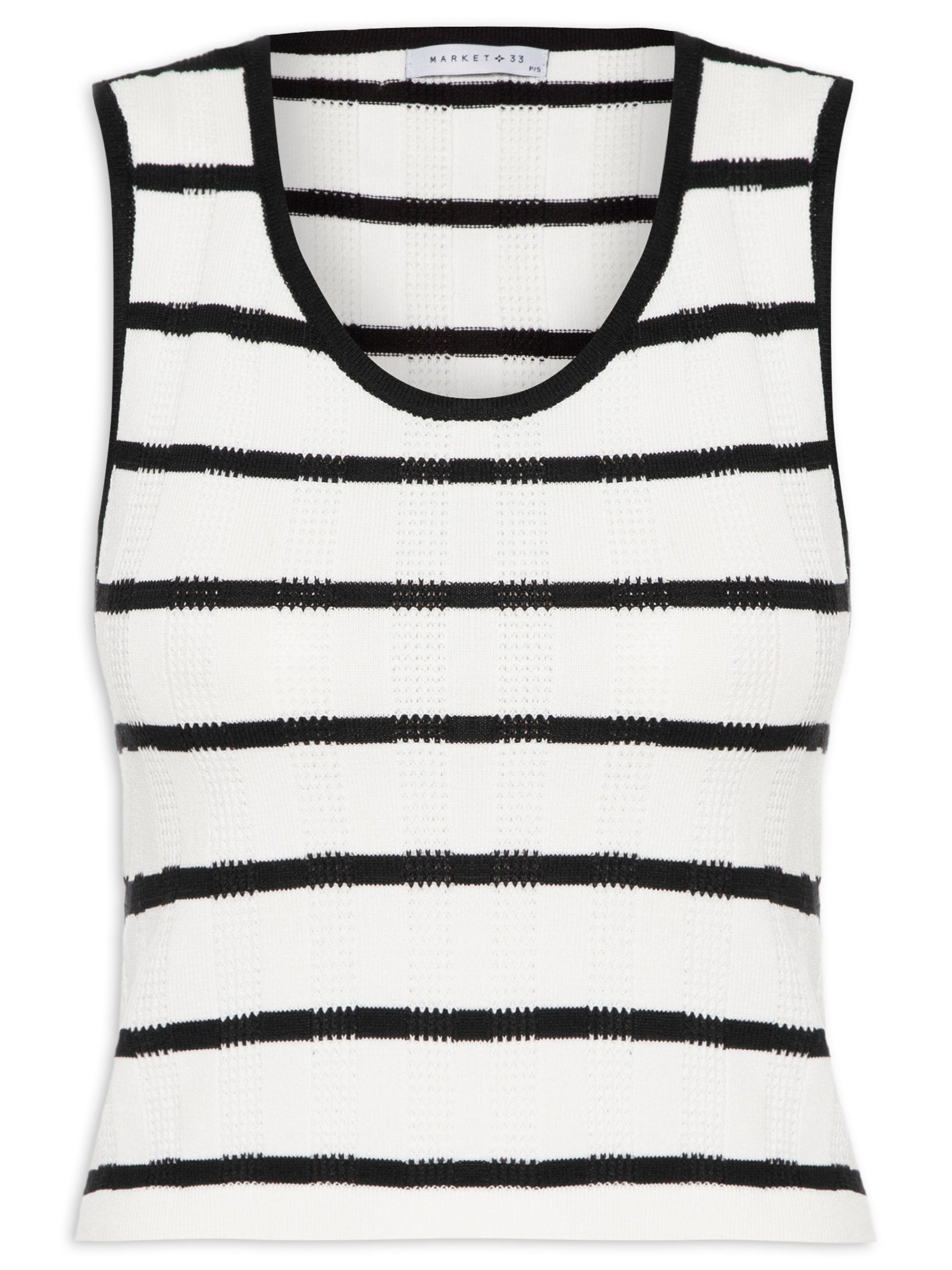 Blusa Feminina Cropped Tricot Listrada - Off White