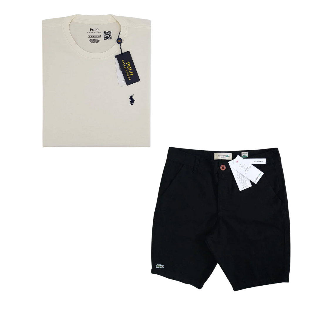 Combo Polo Ralph Lauren + Bermuda Lacoste – Estilo Clássico