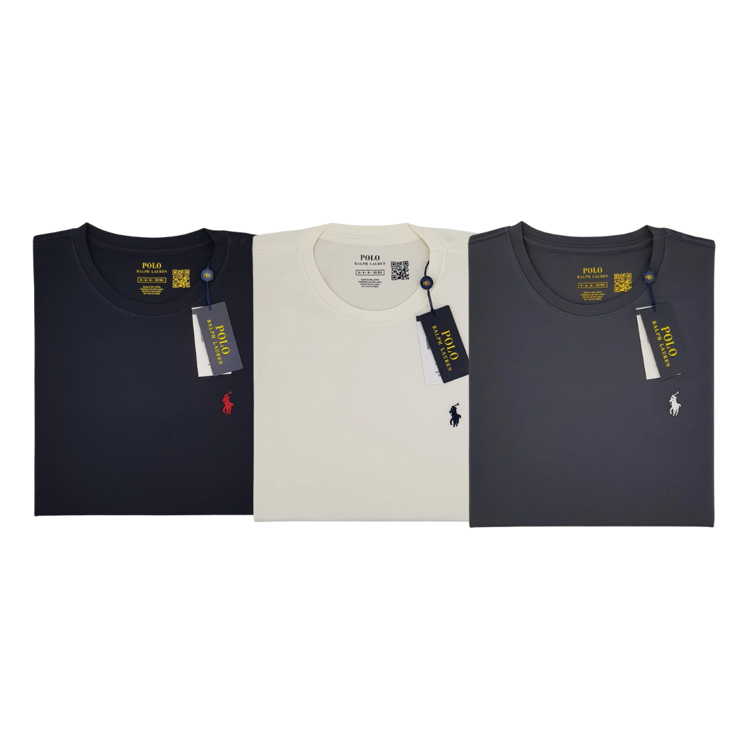 Kit com 3 Camisetas Polo Ralph Lauren – Básicas e Originais